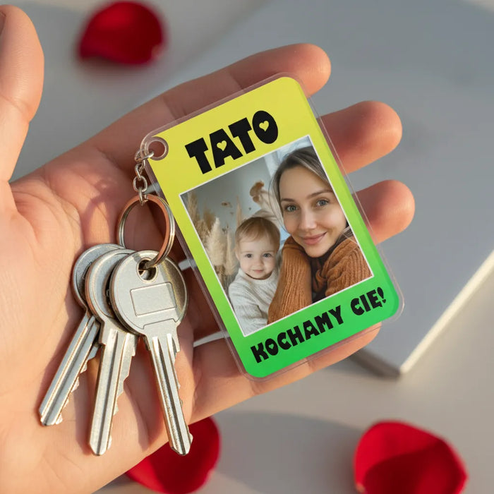 Tato! Kochamy Cię! - Prezent dla Taty- Personalizowany breloczek do kluczy - KochamCie.pl 