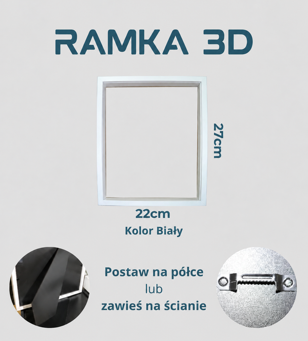 Pamiątka Chrztu dla dziecka – Prezent na Chrzciny - Ramka 3D z Różami