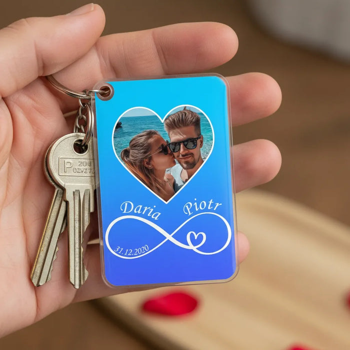 Zakochani na zawsze - Prezent dla zakochanych - Personalizowany breloczek do kluczy - KochamCie.pl 
