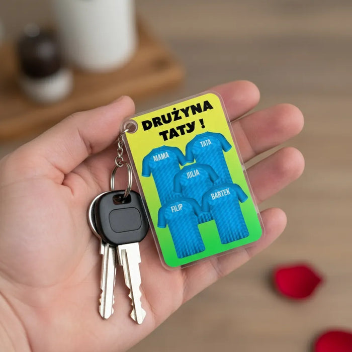 Najlepsza drużyna Taty - Prezent dla Taty - Personalizowany breloczek do kluczy - KochamCie.pl 