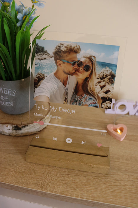 Tylko My Dwoje - Nasza Piosenka Spotify - Druk na szkle z podstawką - KochamCie.pl 