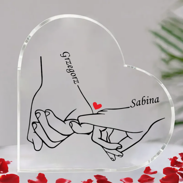 Nasze dłonie - Prezent na każdą okazję  - Druk na szkle w kształcie serca - KochamCie.pl 