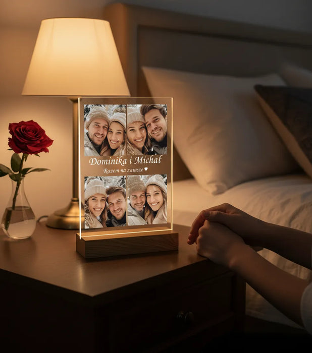 Nasza Rocznica - 5 lat razem - Dla Zakochanych - Druk na szkle z podstawką - KochamCie.pl 