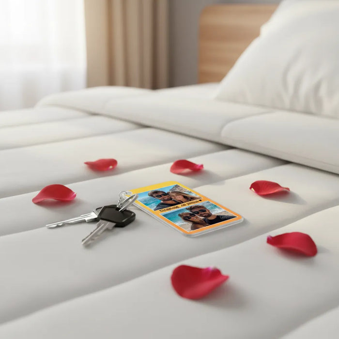 Dziękuję, że jesteś - Prezent dla zakochanych - Personalizowany breloczek do kluczy - KochamCie.pl 