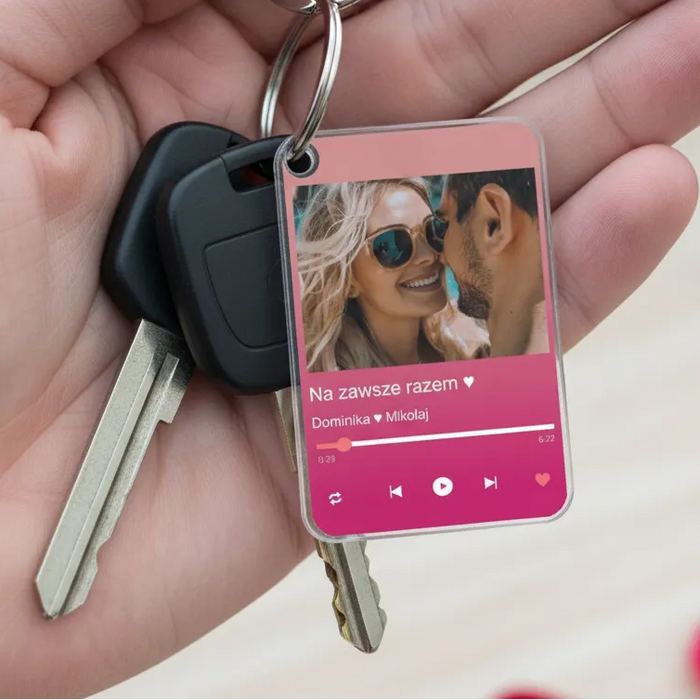 Nasza Piosenka - Prezent dla zakochanych - Personalizowany breloczek do kluczy - KochamCie.pl 