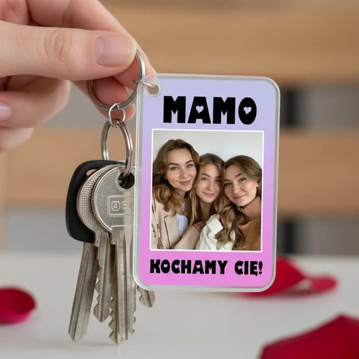 Mamo! Kochamy Cię! - Prezent dla Mamy - Personalizowany breloczek do kluczy - KochamCie.pl 