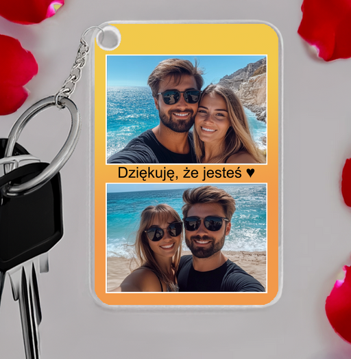 Dziękuję, że jesteś - Prezent dla zakochanych - Personalizowany breloczek do kluczy - KochamCie.pl 