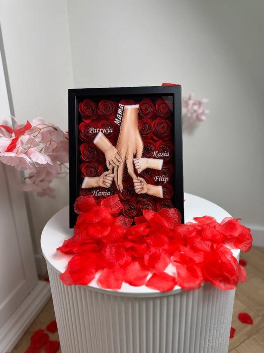 Prezent dla najlepszej mamy na świecie od dzieci - Ramka z różami które na zawsze pozostaną piekne - Ukochana mama dostanie najlepszy prezent od dzieci