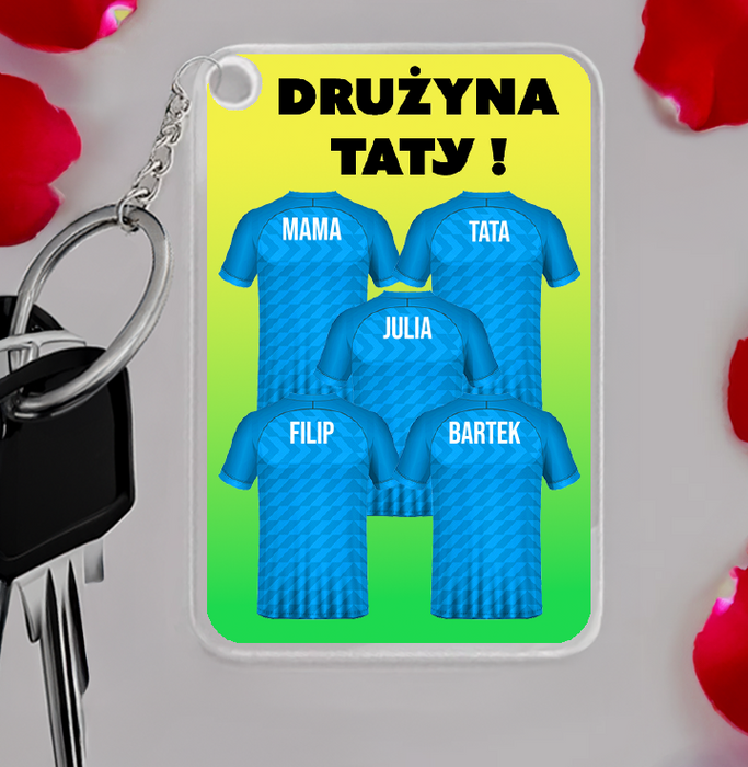 Najlepsza drużyna Taty - Prezent dla Taty - Personalizowany breloczek do kluczy - KochamCie.pl 
