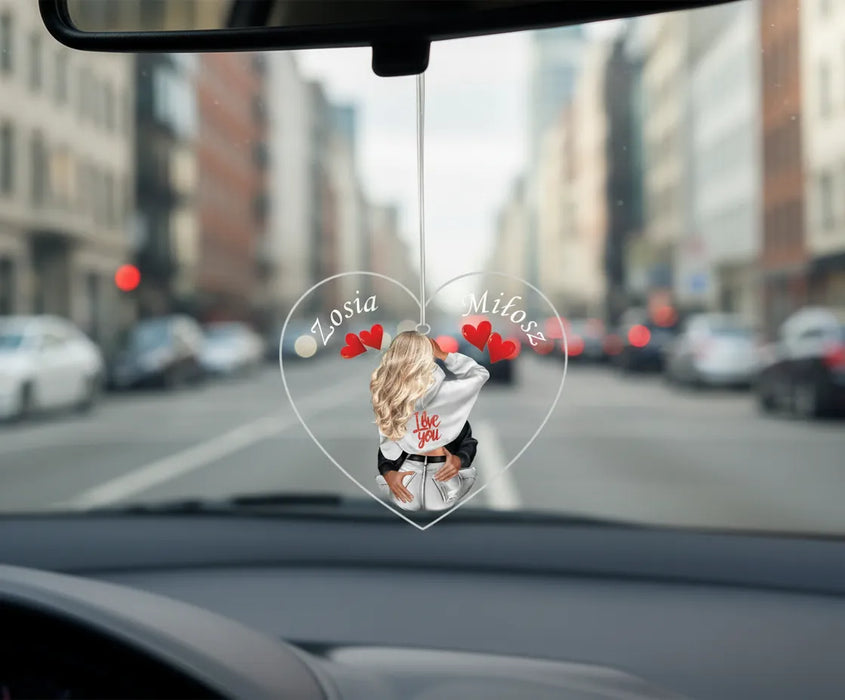 Zawsze z Tobą w podróży  - Prezent dla zakochanych-  Personalizowana zawieszka do samochodu - KochamCie.pl 