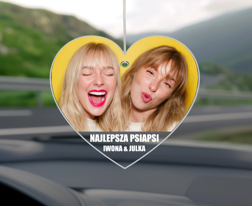 Najlepsza Psiapsi - Prezent dla Przyjaciółki -  Personalizowana zawieszka do samochodu - KochamCie.pl 