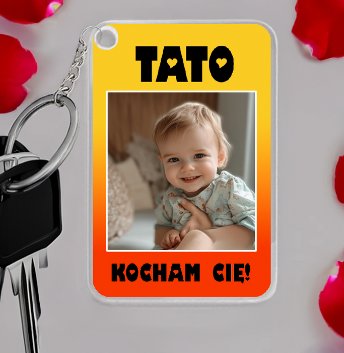 Tato! Kochamy Cię! - Prezent dla Taty- Personalizowany breloczek do kluczy - KochamCie.pl 