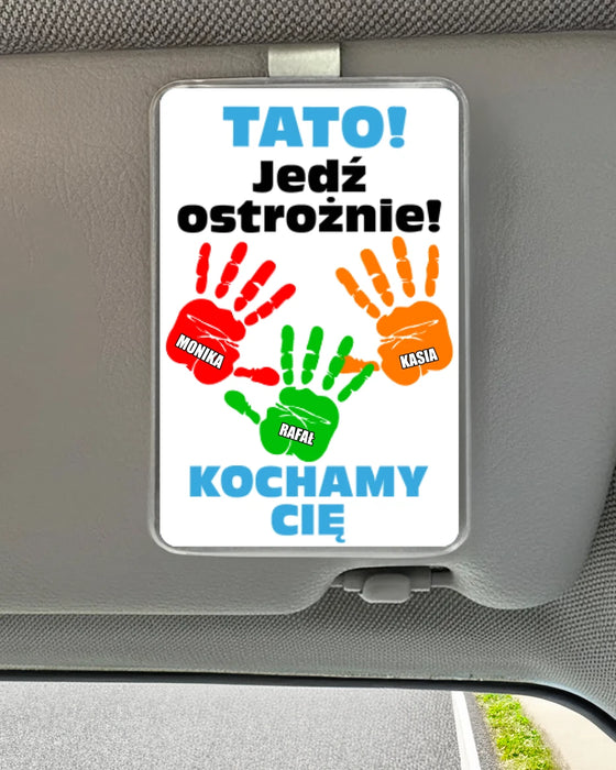 Prezent od dzieci na Dzień Ojca - Personalizowany Klips do Samochodu - Prezent dla Taty