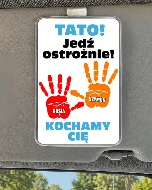 Prezent dla Taty- Klips samochodowy z imionami Dzieci - Prezent na Dzień Ojca od dzieci