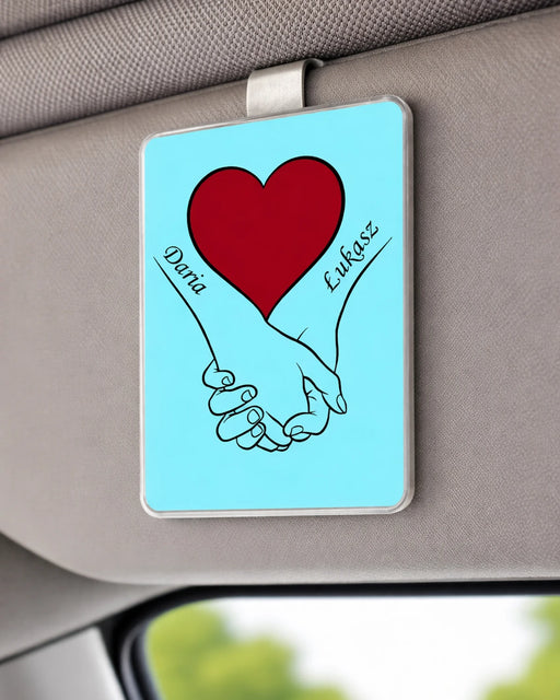 Klips samochodowy dla zakochanych - Prezent dla zakochanych - Podarunek dla kierowcy - Imiona zakochanych
