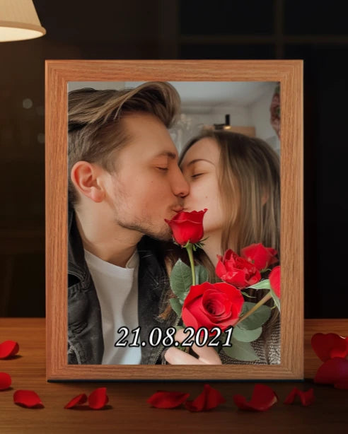 Magiczne lustro - lutro z efektem WOW - Prezent dla zakochanych - Nasza rocznica - ukryte zdjęcie w ramce