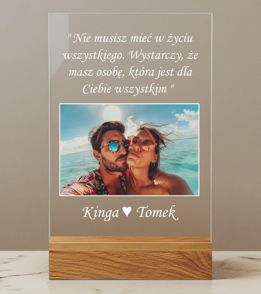 Druk na szkle z podstawką