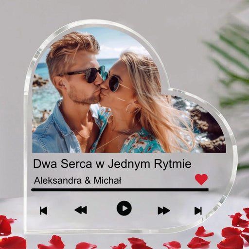 Nasza muzyka - Prezent dla Zakochanych - Druk na szkle w kształcie serca - KochamCie.pl 