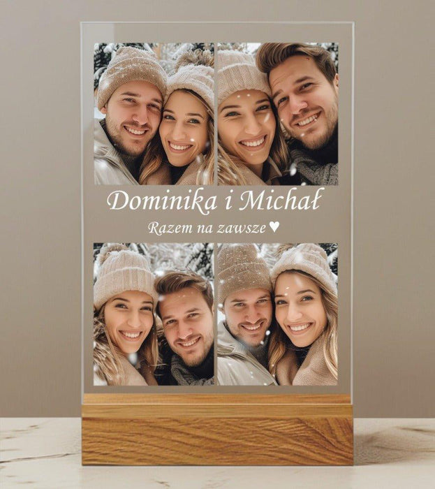 Nasza Rocznica - 5 lat razem - Dla Zakochanych - Druk na szkle z podstawką - KochamCie.pl 