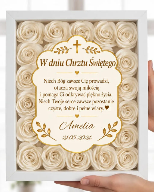 Prezent na chrzciny dla dziecka - Pamiątka chrztu święteko - Prezent od chrzestnego