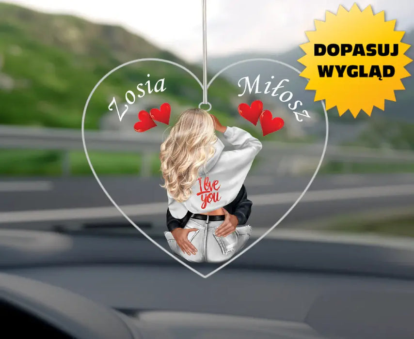 Zawsze z Tobą w podróży  - Prezent dla zakochanych-  Personalizowana zawieszka do samochodu - KochamCie.pl 