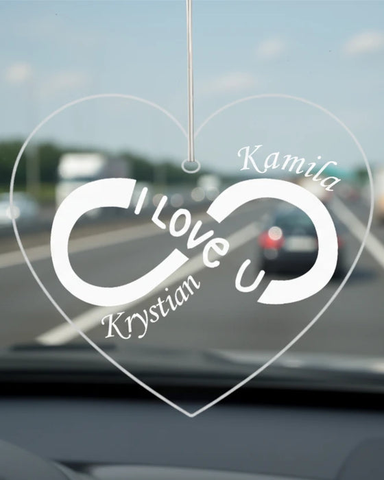 Zawieszka dla zakochanych do samochodu - Symbol nieskonczonosci - Prezent dla Chłopaka - Prezent dla Dziewczyny