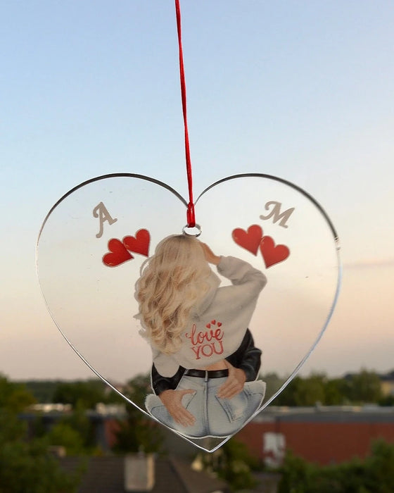 Zawieszka do samochodu dla zakochanych - zawieszka do auta dla pary z imionami zakochanych - Prezent dla chłopaka - prezent dla dziewczyny