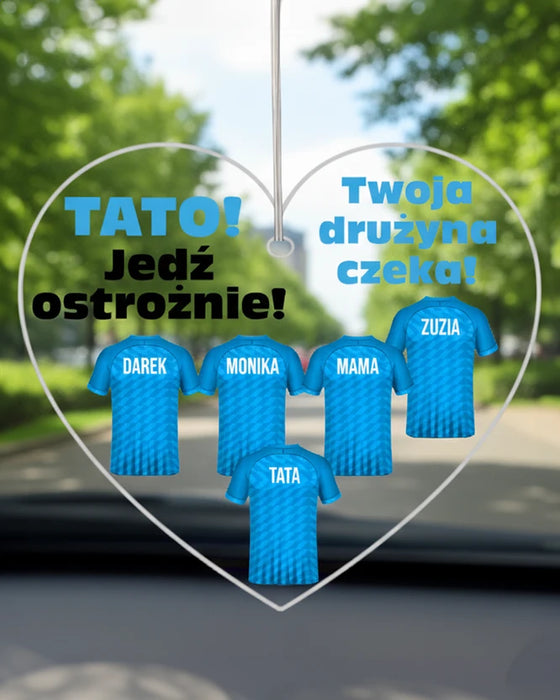Zawieszka do auta dla taty- koszulki dzieci z imionami - Zawieszka do samochodu dla kochaniego tatusua - prezent idealny!