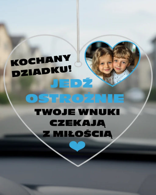 Personalizowana zawieszka do samochodu dla ukochanego dziadka - Prezent dla dziadka - Prezent od wnuków dla dziadka