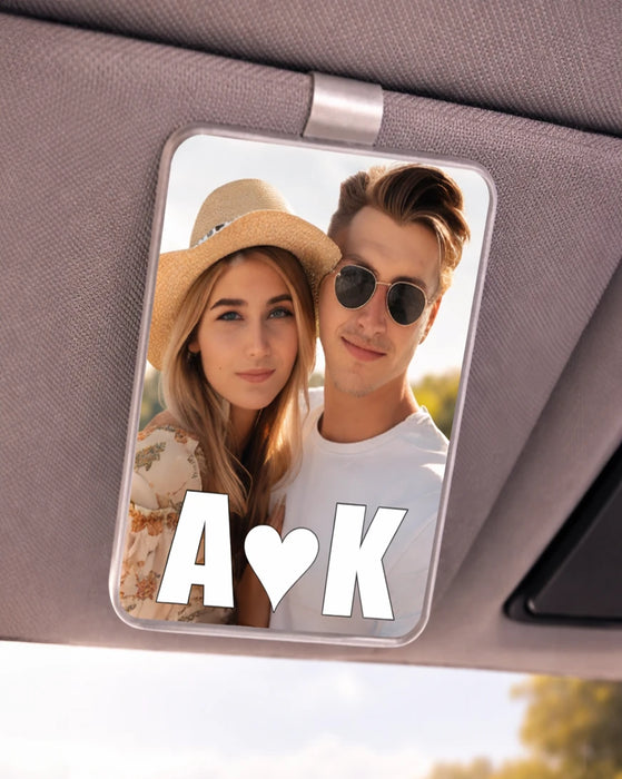Klisp samochodowy - Prezent dla zakochanych - Zdjęcie i inicjały - Prezent dla kierowny - Prezent dla chłopaka - Prezent dla dziewczyny