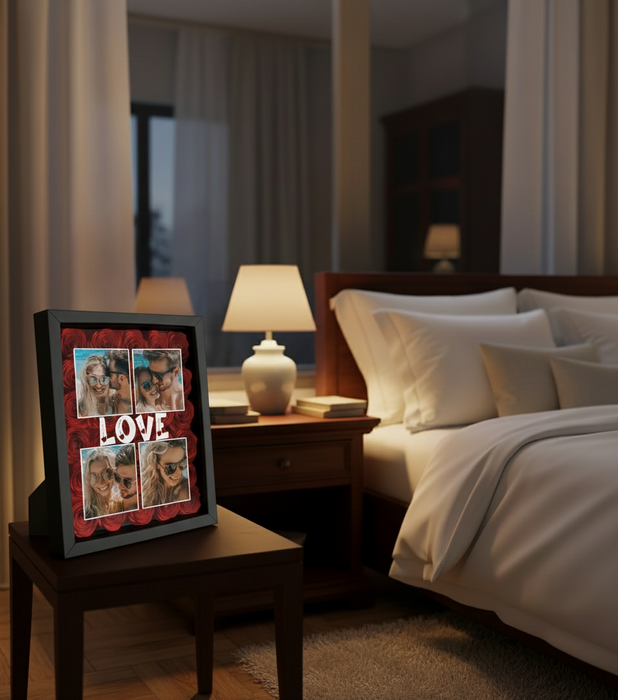 Love Kolaż zdjęć - Dla zakochanych - Ramka 3D z ręcznie wykonanymi różami - KochamCie.pl 