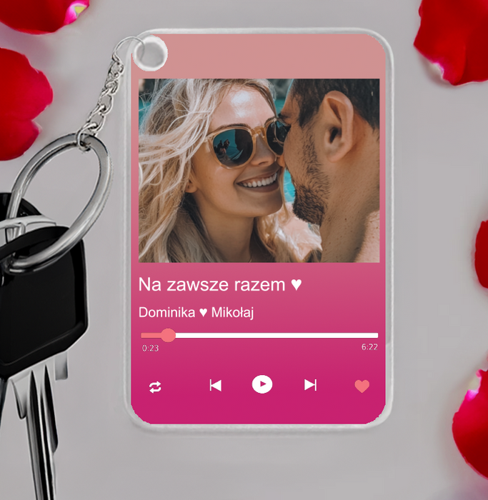 Nasza Piosenka - Prezent dla zakochanych - Personalizowany breloczek do kluczy - KochamCie.pl 