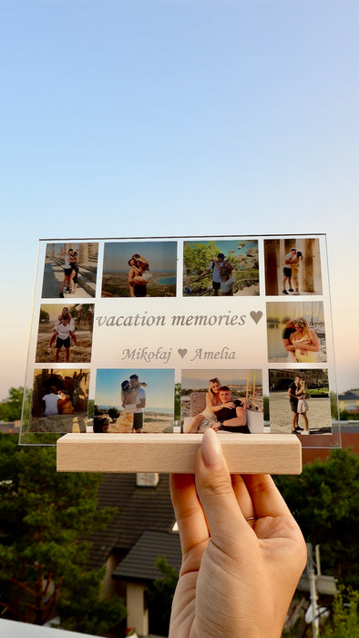 Zdjęcia z Wakacji - Nasze Wspomnienia - Druk na szkle z podstawką - KochamCie.pl 