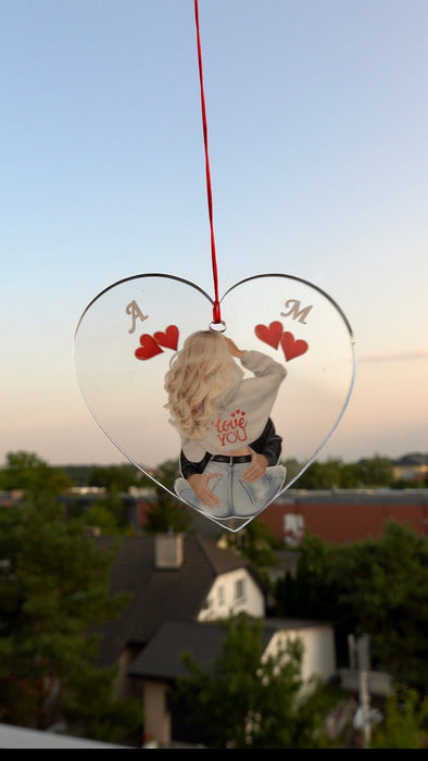 Zawsze z Tobą w podróży  - Prezent dla zakochanych-  Personalizowana zawieszka do samochodu - KochamCie.pl 