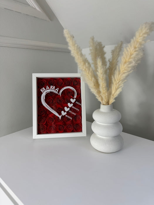 Kochane Dzieci - Prezent dla Mamy - Ramka 3D z ręcznie wykonanymi różami - KochamCie.pl 