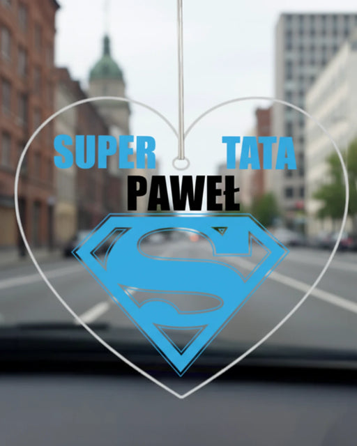 Prezent dla Taty - personalizowana zawieszka do samochodu dla najlepszego taty na świecie