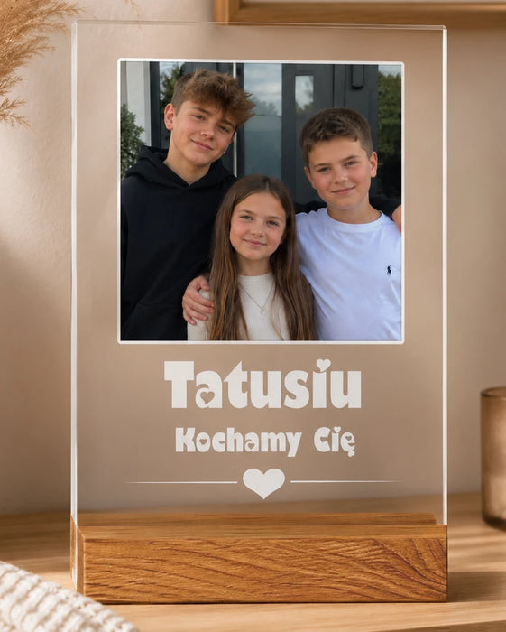 Prezent Dla Tatusia od kochanych dzieci - Druk na szkle dla Taty - Dzień Ojca - Prezent na Dzień ojca