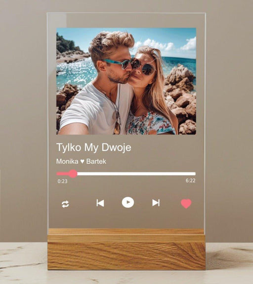 Tylko My Dwoje - Nasza Piosenka Spotify - Druk na szkle z podstawką - KochamCie.pl 