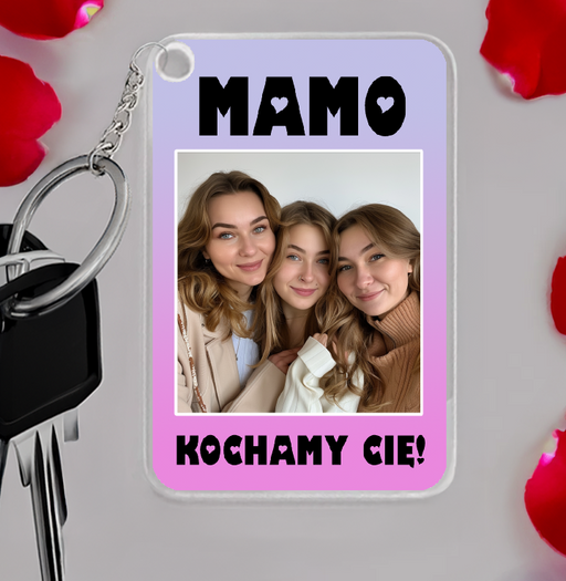 Mamo! Kochamy Cię! - Prezent dla Mamy - Personalizowany breloczek do kluczy - KochamCie.pl 