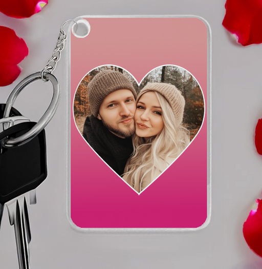 Zdjęcie w kształcie serca - Prezent dla zakochanych - Personalizowany breloczek do kluczy - KochamCie.pl 