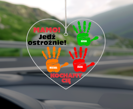 Twoje Dzieci - Prezent dla Mamy - Personalizowana zawieszka do auta - KochamCie.pl 