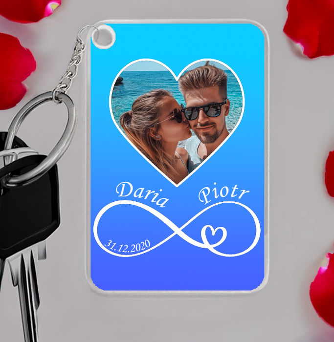 Zakochani na zawsze - Prezent dla zakochanych - Personalizowany breloczek do kluczy - KochamCie.pl 