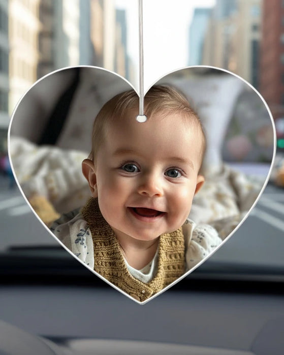 Zawieszka do auta z zdjęciem dziecka - personalizowany prezent dla mamy - Prezent dla Taty - Super prezent dla Ojca